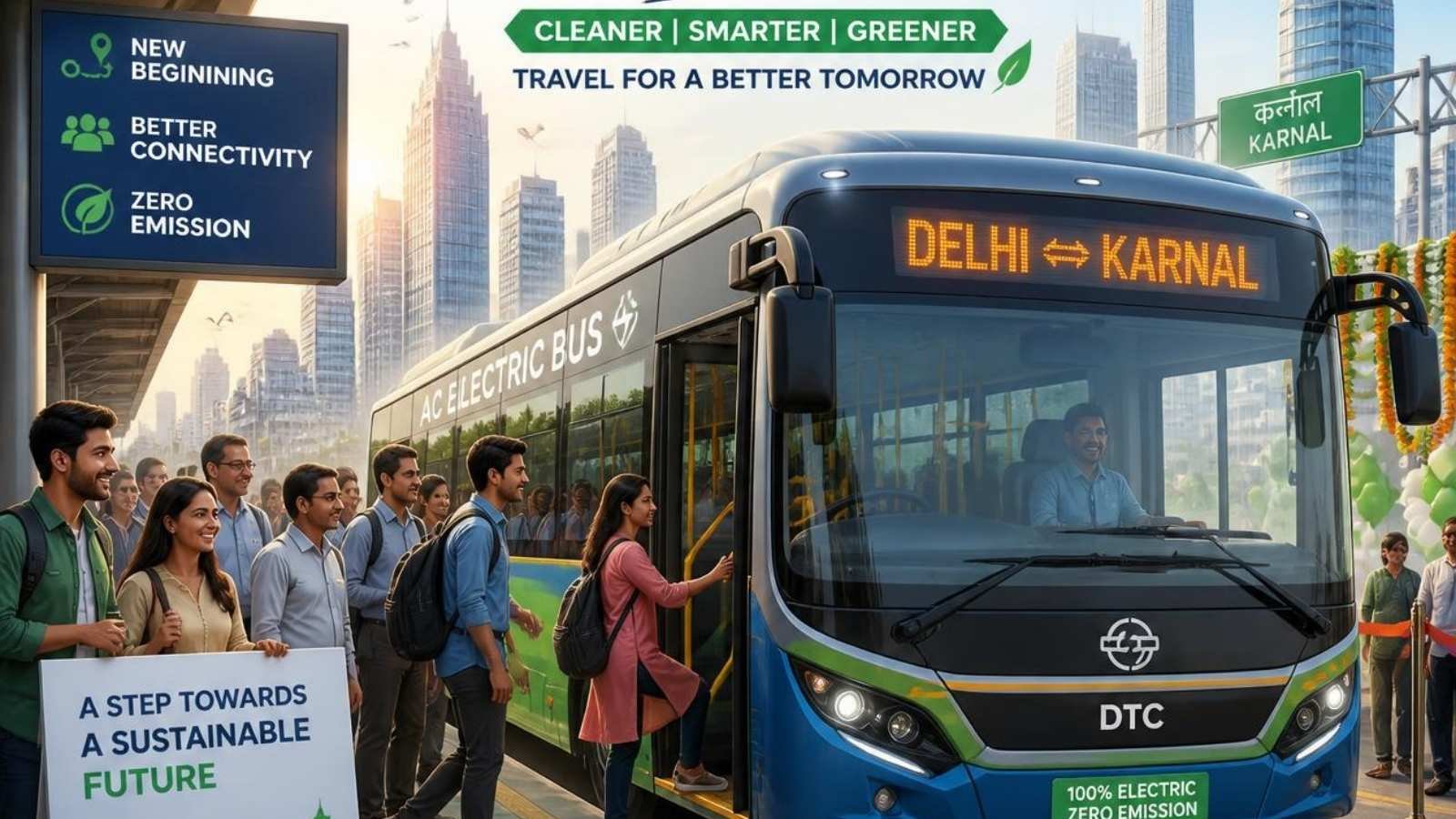 Delhi to Karnal DTC AC Electric Bus: Fares, Route & Rules