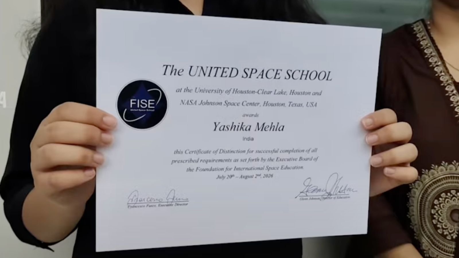 Karnal’s Yashika Mehla Represents India at Houston’s United Space School