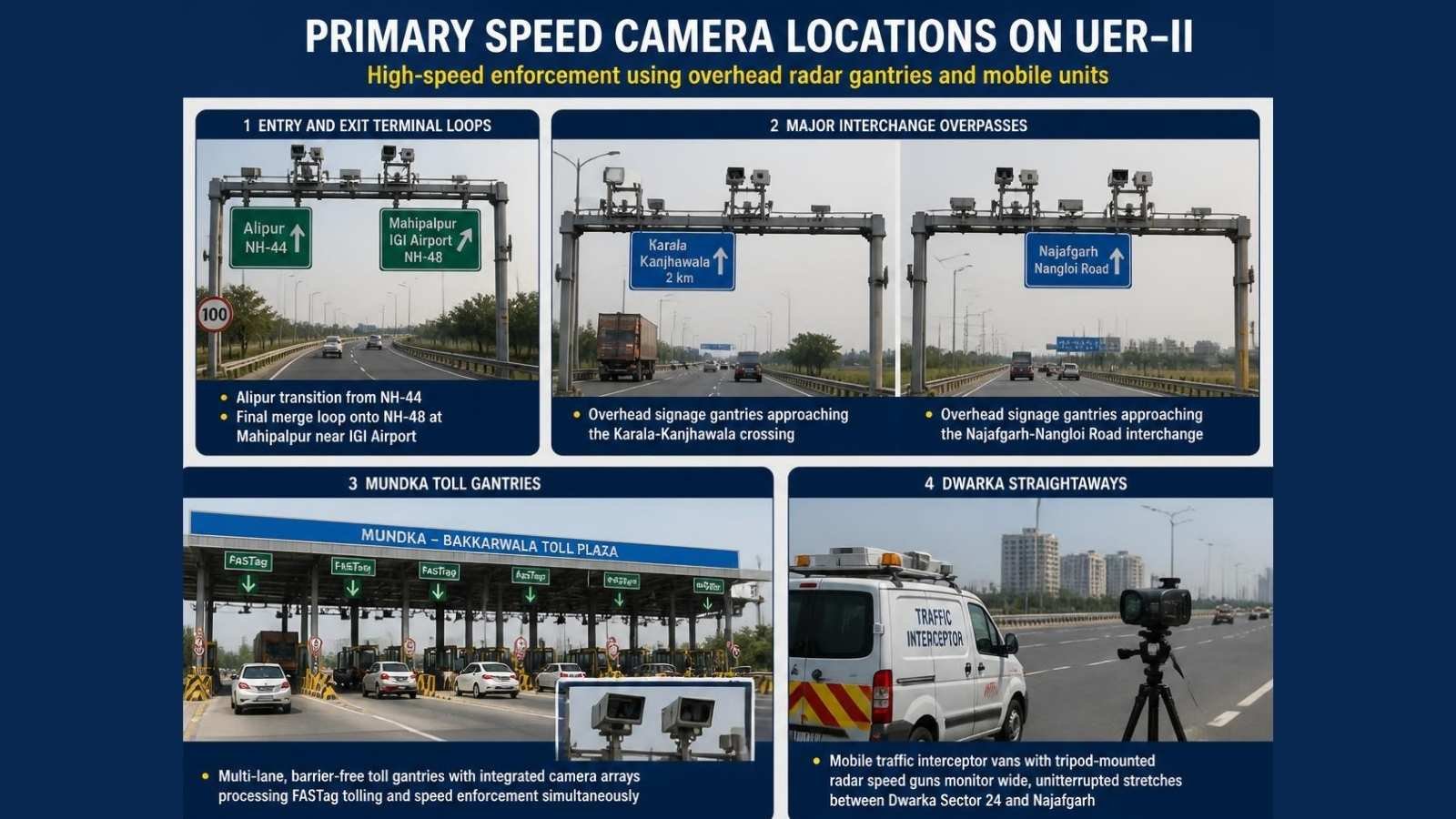 Primary Speed Camera Locations on UER-II